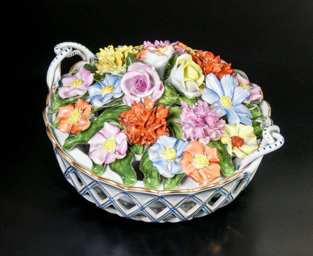 Basket of Flowers Porcelain from Herend for sale at Pamono