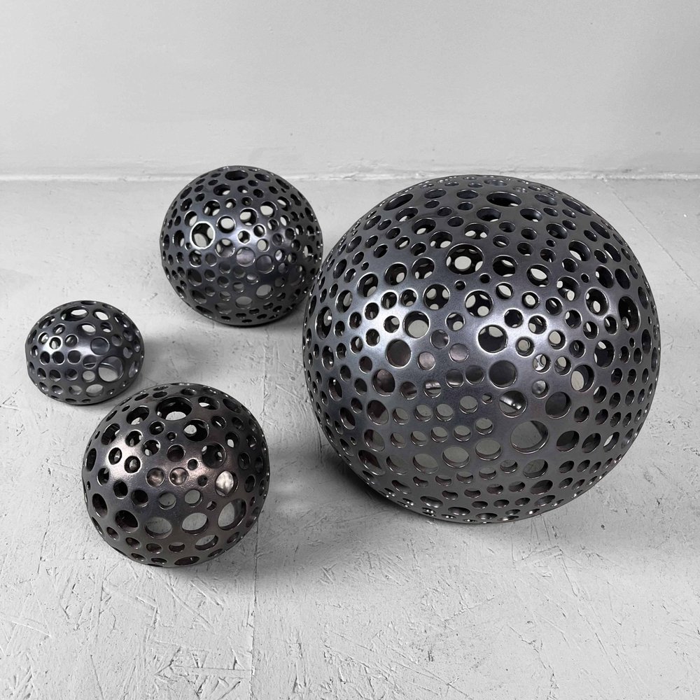 Glazed Ceramic Spheres, 1990s, Set of 4 for sale at Pamono
