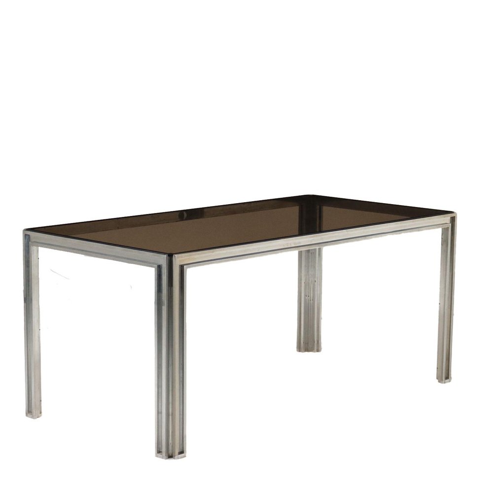 Italienischer Tisch aus Rauchglas, 1970er bei Pamono kaufen