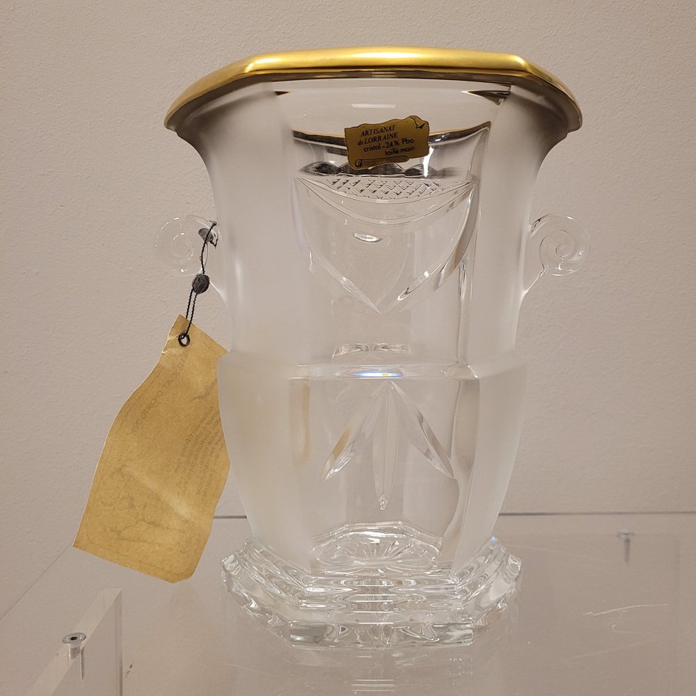 Art Deco Champagne Vase or Ice Bucket from Lorraine Crystal, France