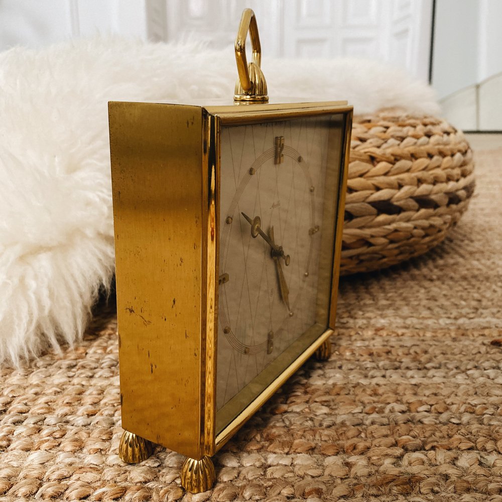 German Brass Mantel Clock from Mauthe, 1950s for sale at Pamono