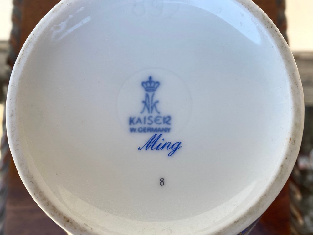 Vintage Kaiser Ming Porcelain Vase with Flower & Bird Decor, West