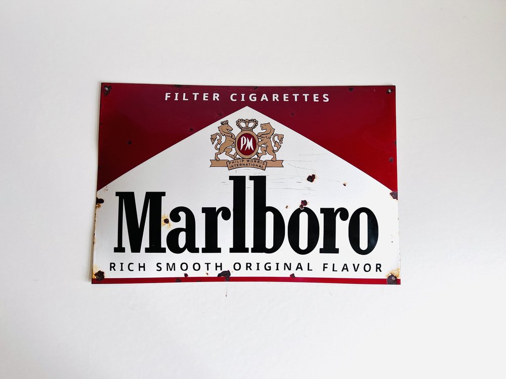 Vintage Marlboro Metal Sign, 1950s for sale at Pamono