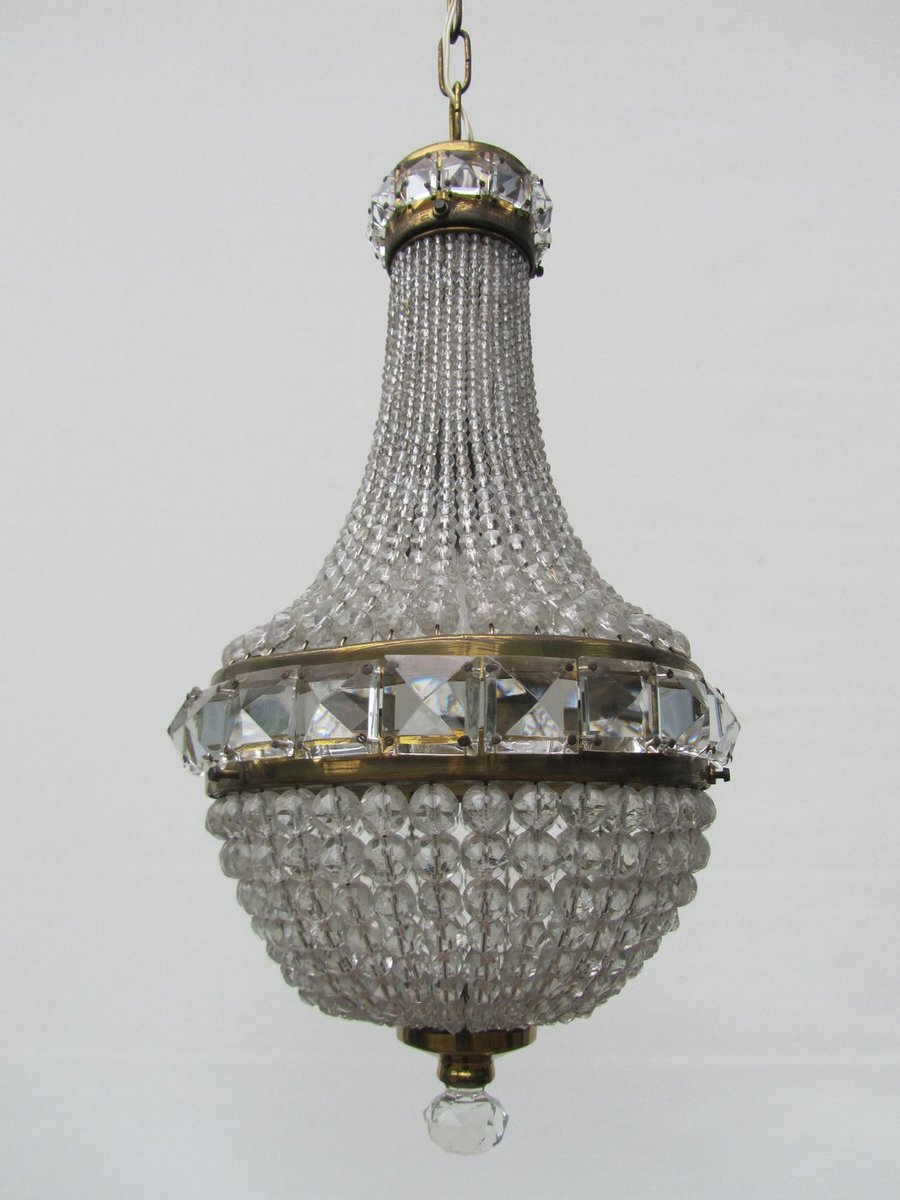 Vintage French Crystal Beaded Basket Chandelier For At Pamono Vintage French Crystal Beaded Basket Chandelier