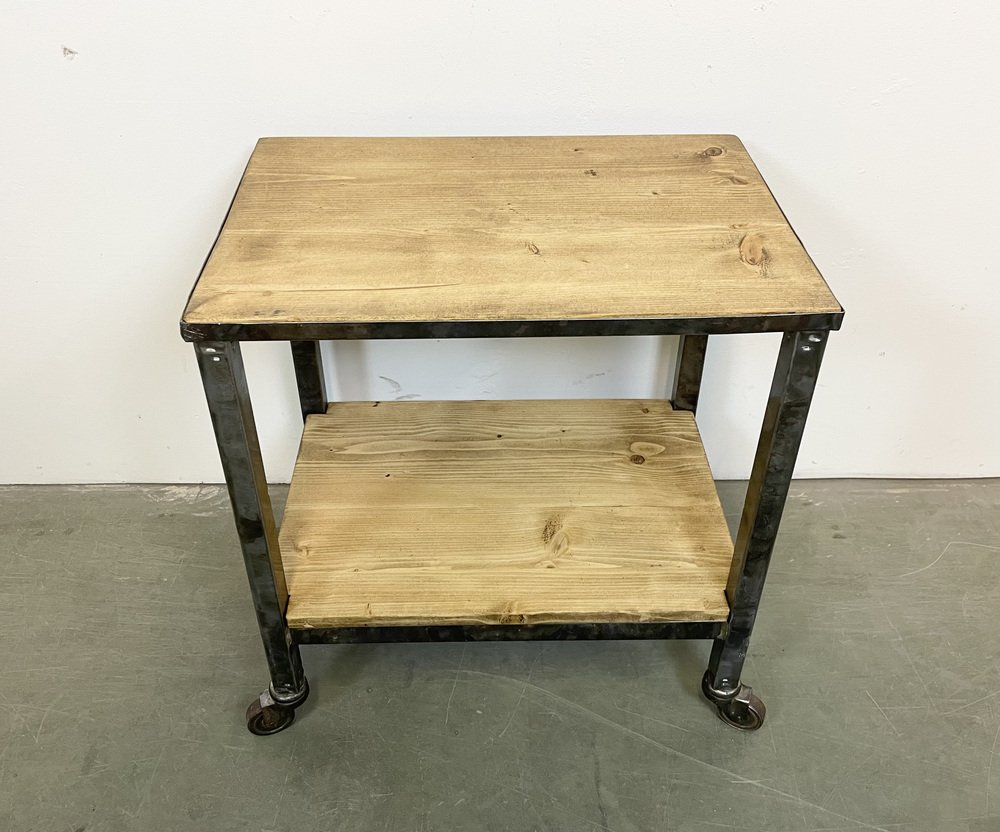 Industrial Side Table on Wheels, 1960s for sale at Pamono