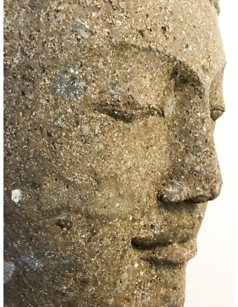 Testa Di Pianta Fioriera In Cemento Testa Di Donna Lavata Bianca H34 Cm