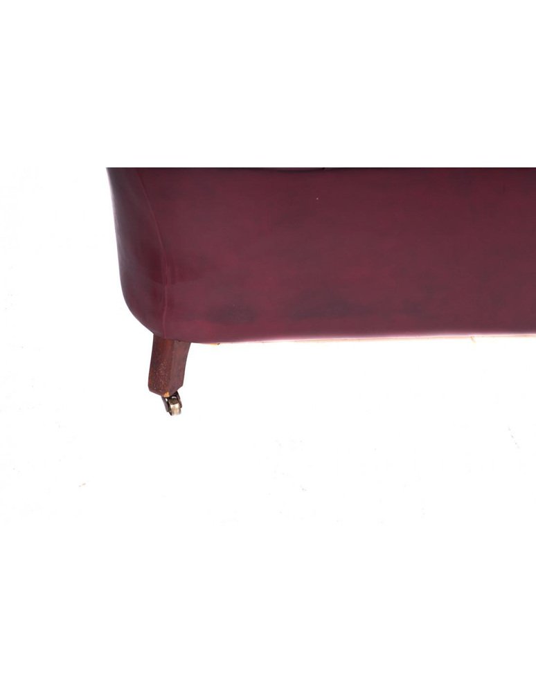 Chesterfield Victorian Burgundy Leather Sofa for sale at Pamono