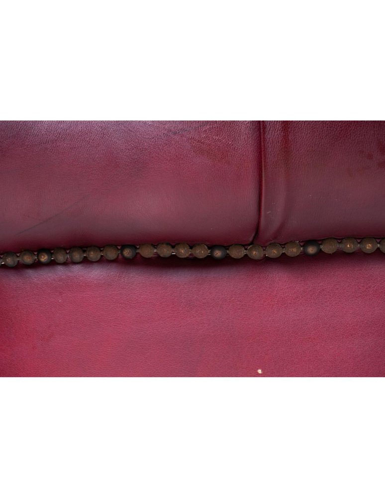 burgundy leather chesterfield sofa