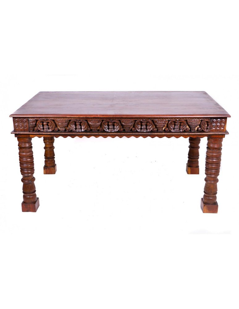 HandCarved Wooden Desk for sale at Pamono