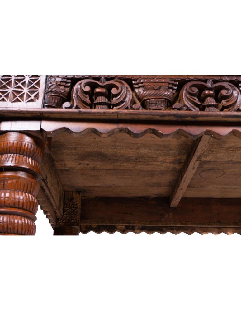 HandCarved Wooden Desk for sale at Pamono