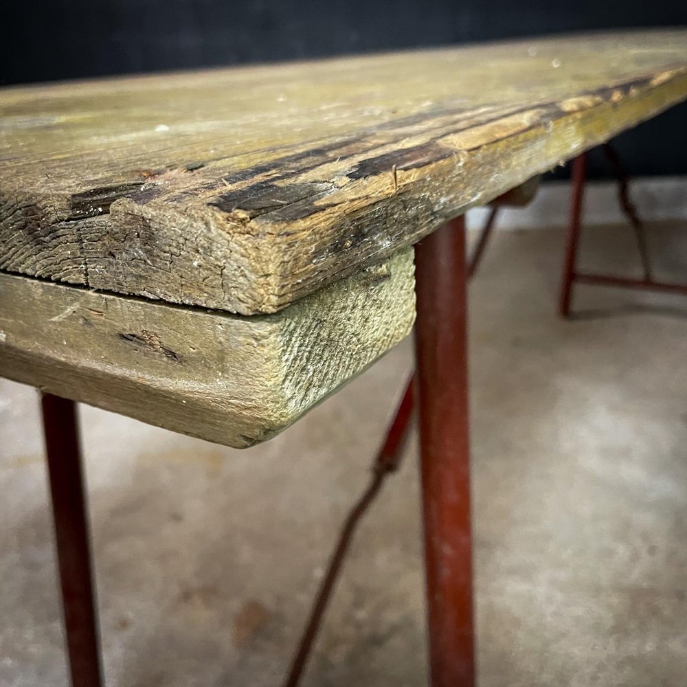 Vintage Industrial Folding Table for sale at Pamono