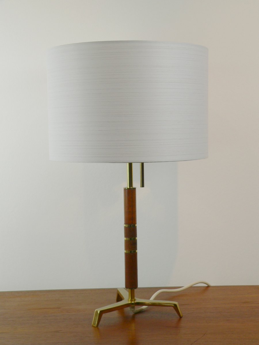 Teak Brass Table Lamp 1950s For At Pamono Teak Brass Table Lamp 1950s