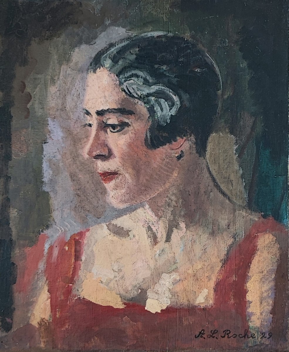 Alexis Louis Roche, Portrait de Femme, Coiffure des Années 20, 1929 ...