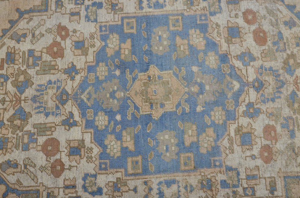 Vintage Turkish Tan & Blue Natural Pale Rug for sale at Pamono