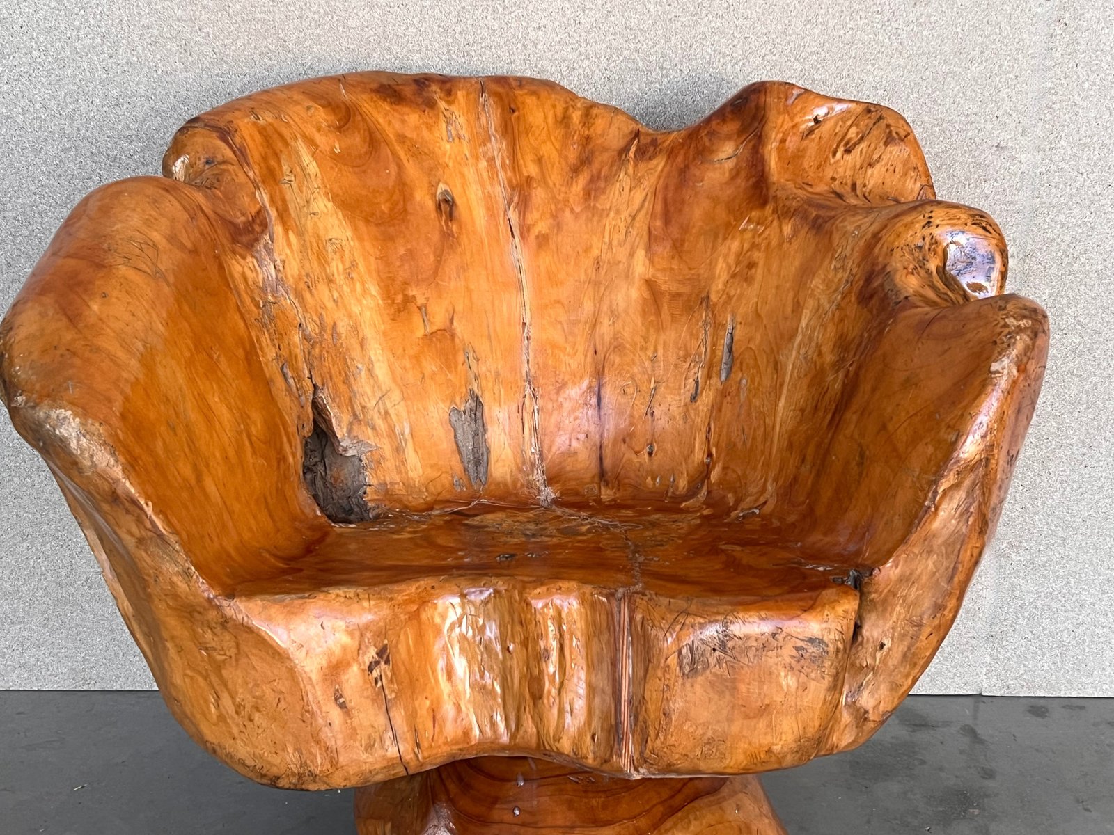 Wood Swivel Armchair, 1960s for sale at Pamono