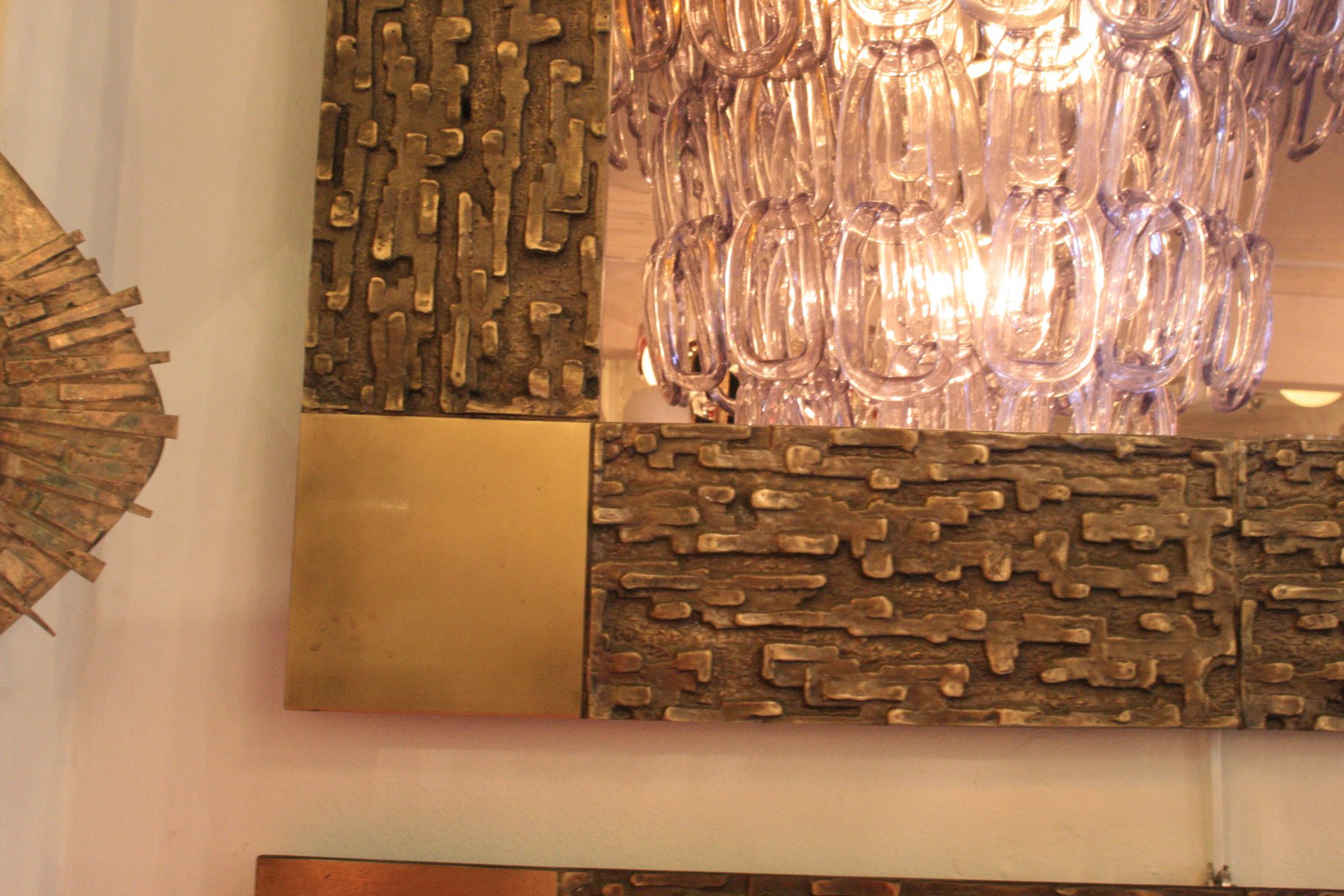 Italienische Spiegel mit Bronzerahmen von Luciano Frigerio, 1970er, 2er