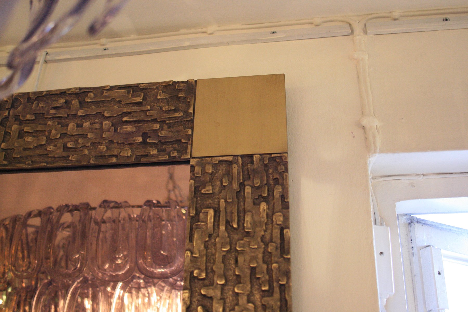 Italienische Spiegel mit Bronzerahmen von Luciano Frigerio, 1970er, 2er