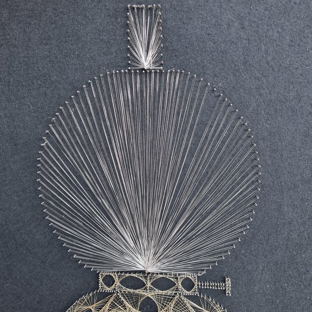 Wire Art Wall Painting, 1960s for sale at Pamono