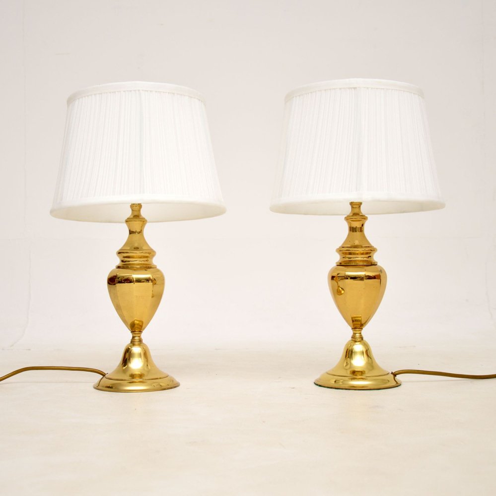 Vintage Brass Table Lamps, 1970s, Set of 2 for sale at Pamono