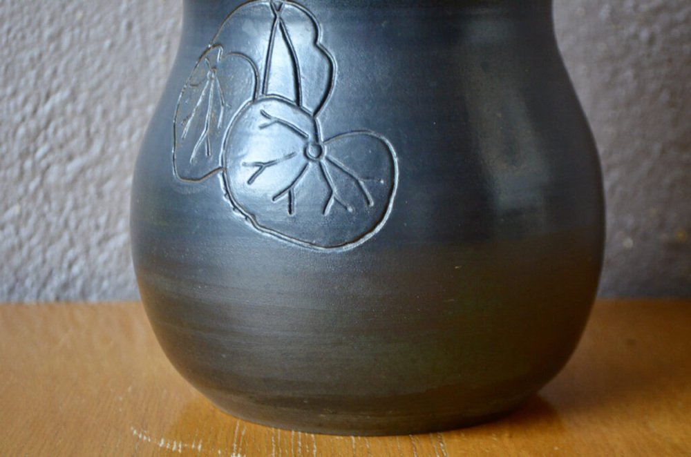 Large Coloquint Vase with Incised Decoration for sale at Pamono