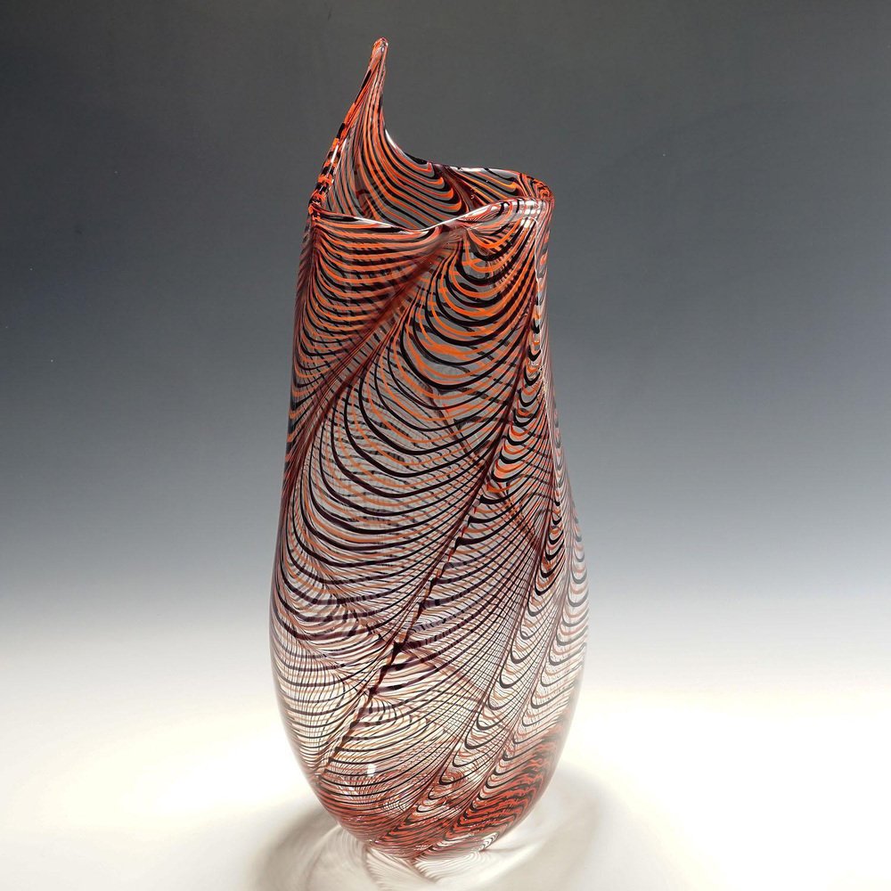 Large Art Glass Vase from Luca Vidal, Murano, 2000s for sale at Pamono