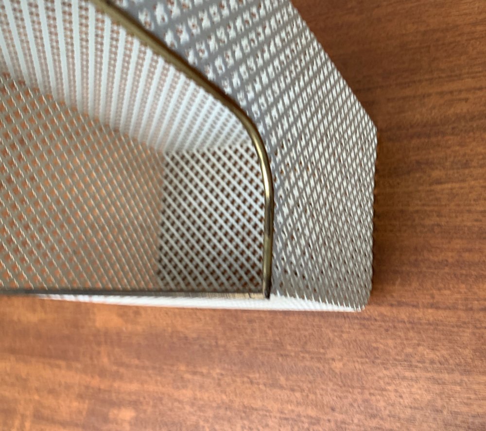 MidCentury Perforated Metal Shelf, 1950s for sale at Pamono