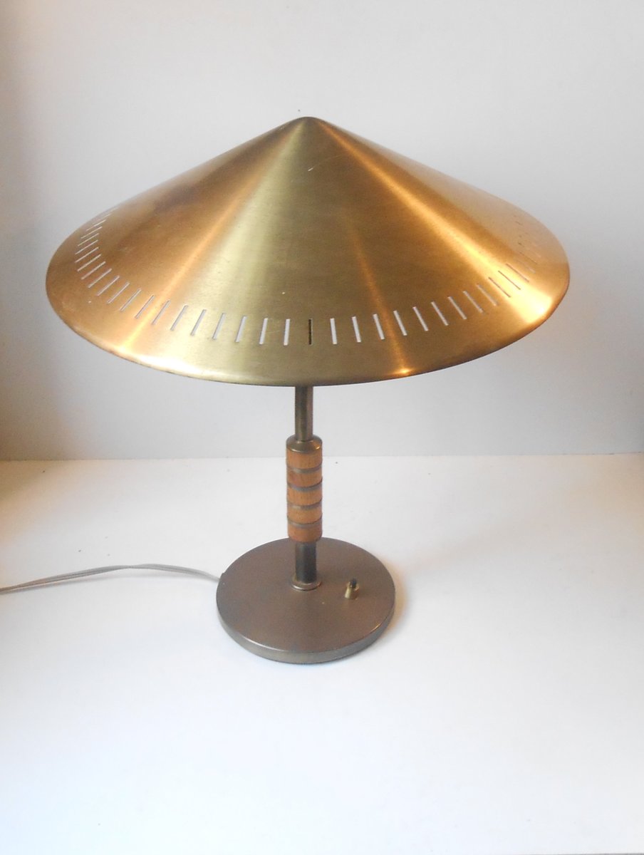 Danish Mid-Century B146 Patinated Brass Desk Lamp by Lyfa ...
