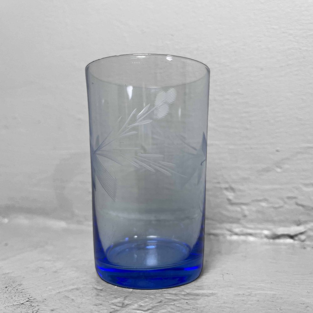 Blue Drinking Glasses, Japan, 1940s, Set of 6 for sale at Pamono