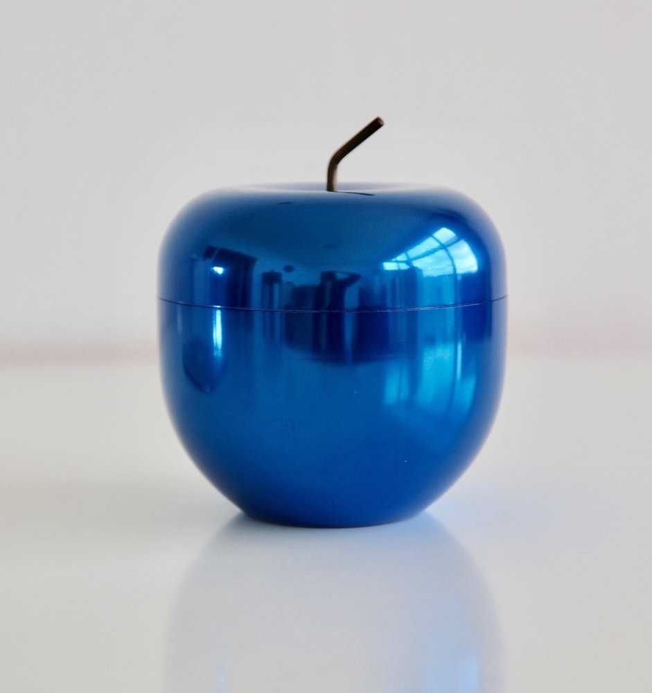 Bright Blue Apple Ice Bucket Sculpture by Ettore Sottsass, Italy, 1953