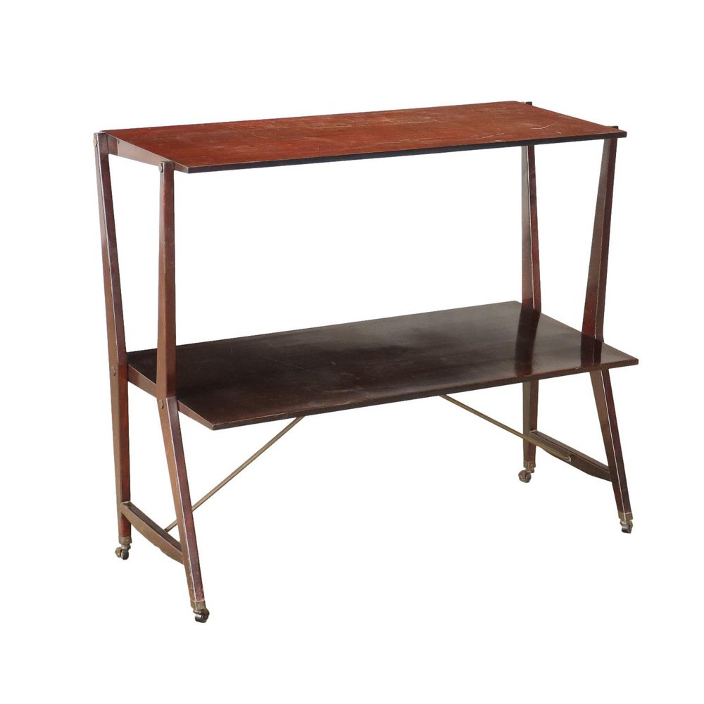 Italian TV Stand in Ebonized Wood, 1950s for sale at Pamono