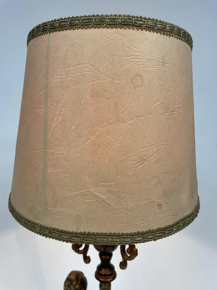 Lampadaire Wohnliche 157,5 Cm - Style Classique - Abat-Jour Beige - Bronze Ancien - Neuf