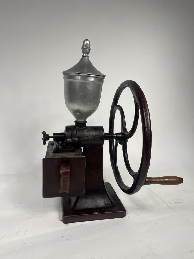 Antique Flywheel Coffee Grinder, 1890s for sale at Pamono