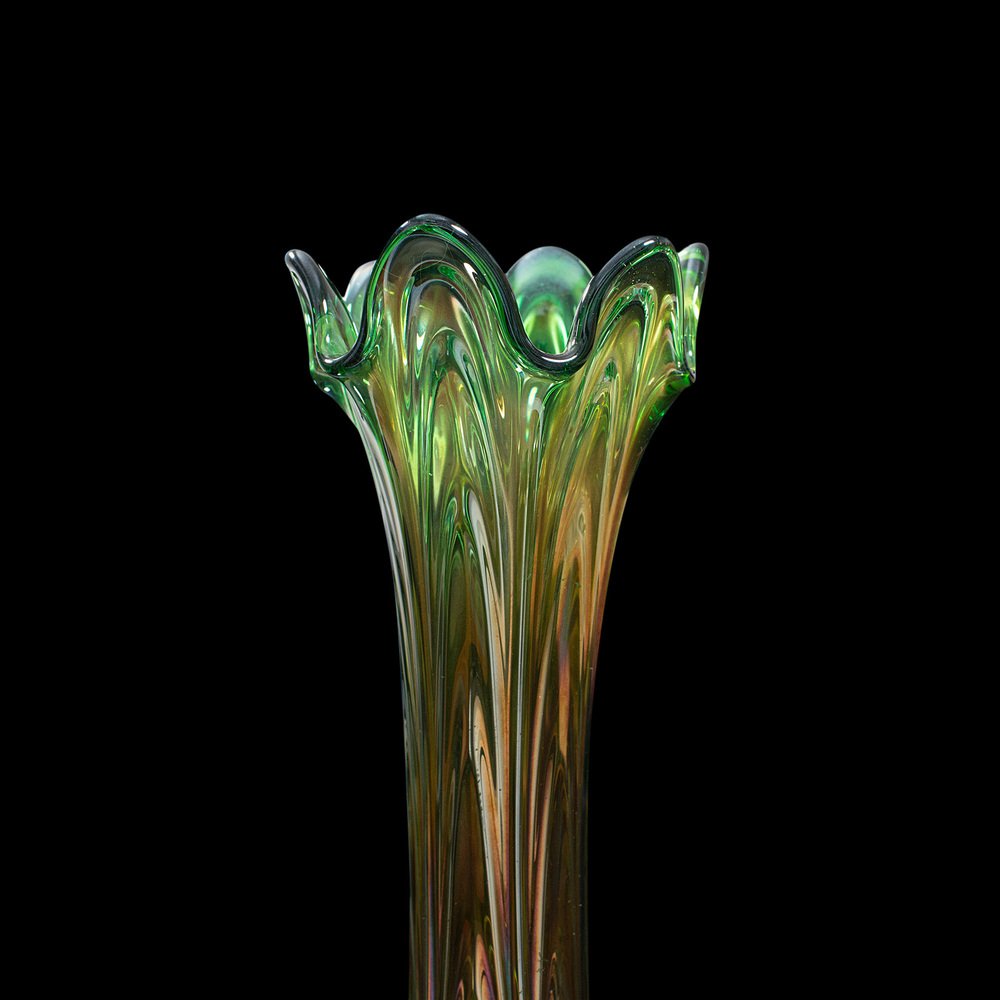 English Fluted Carnival Glass Vase, 1930s for sale at Pamono