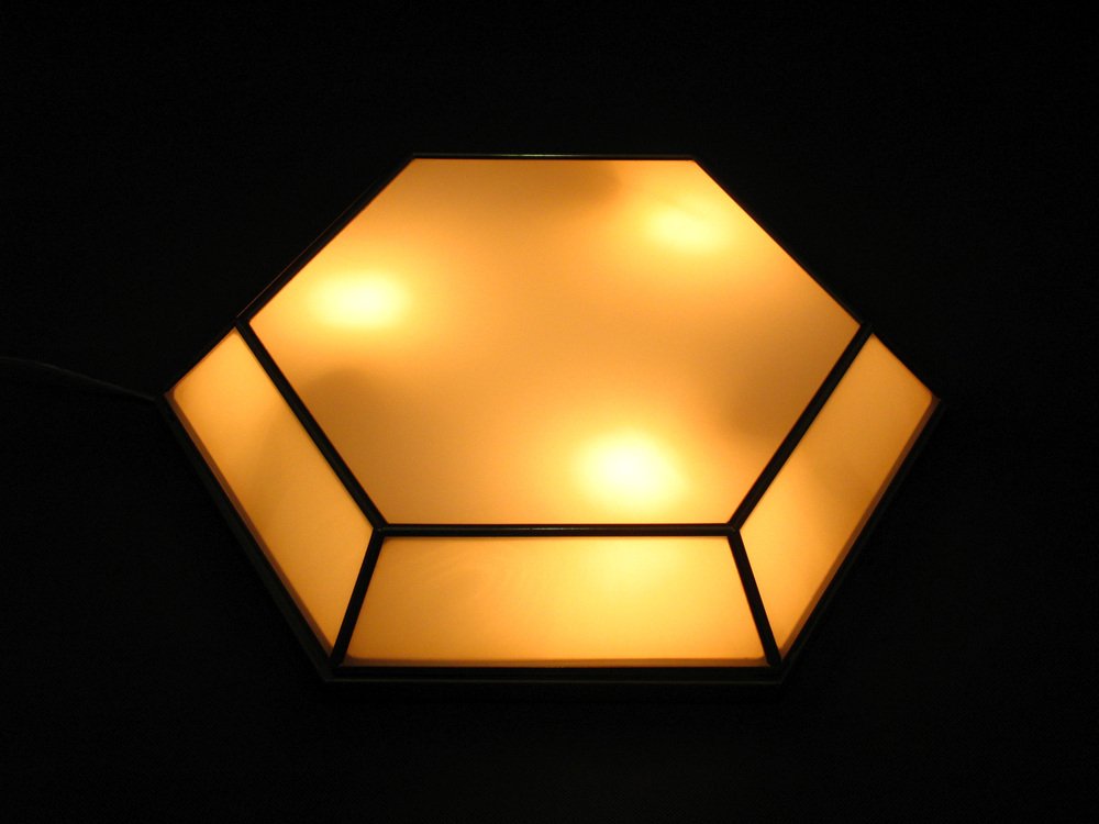 Hexagon Wall Lamp, 1960s for sale at Pamono