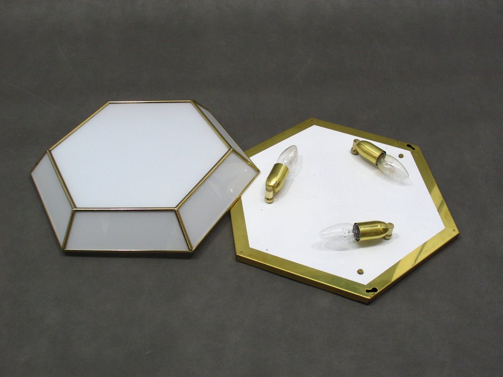 Hexagon Wall Lamp, 1960s for sale at Pamono