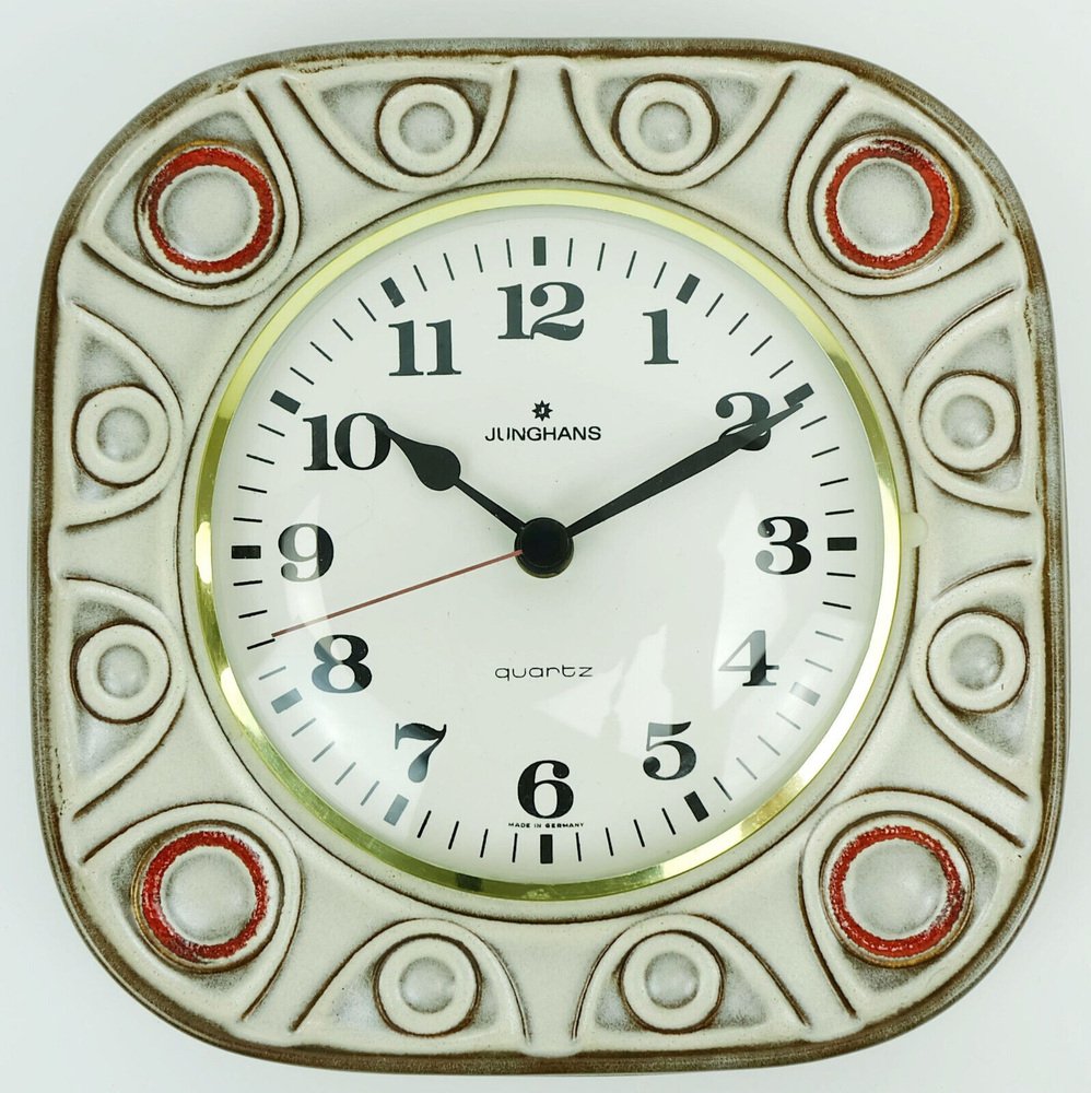 MidCentury Ceramic Wall Clock fromo Junghans, 1960s for sale at Pamono