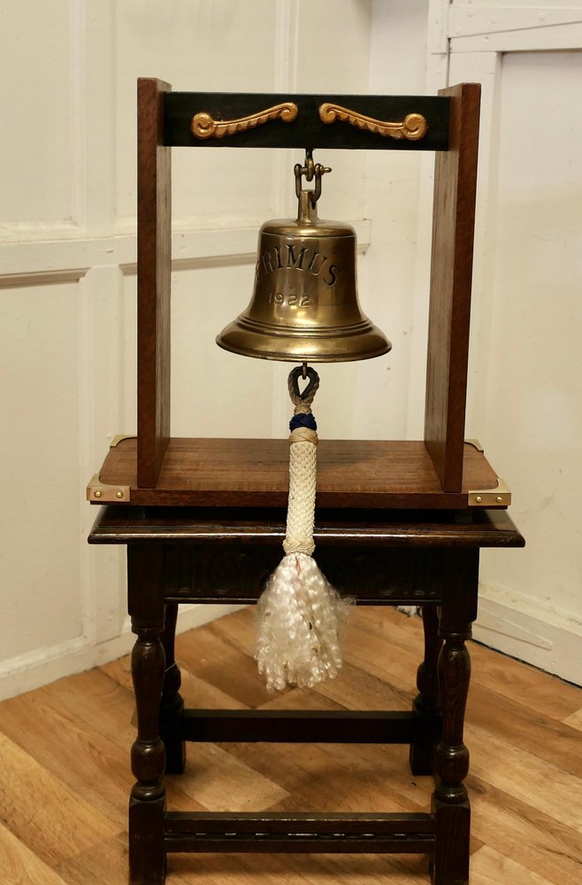 Mounted Bronze Ships Bell from MV Erimus, 1922 for sale at Pamono