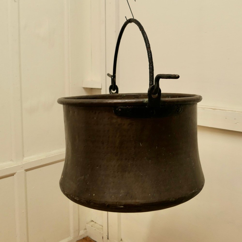 Large Antique Brass Cooking Pot, 1850 for sale at Pamono