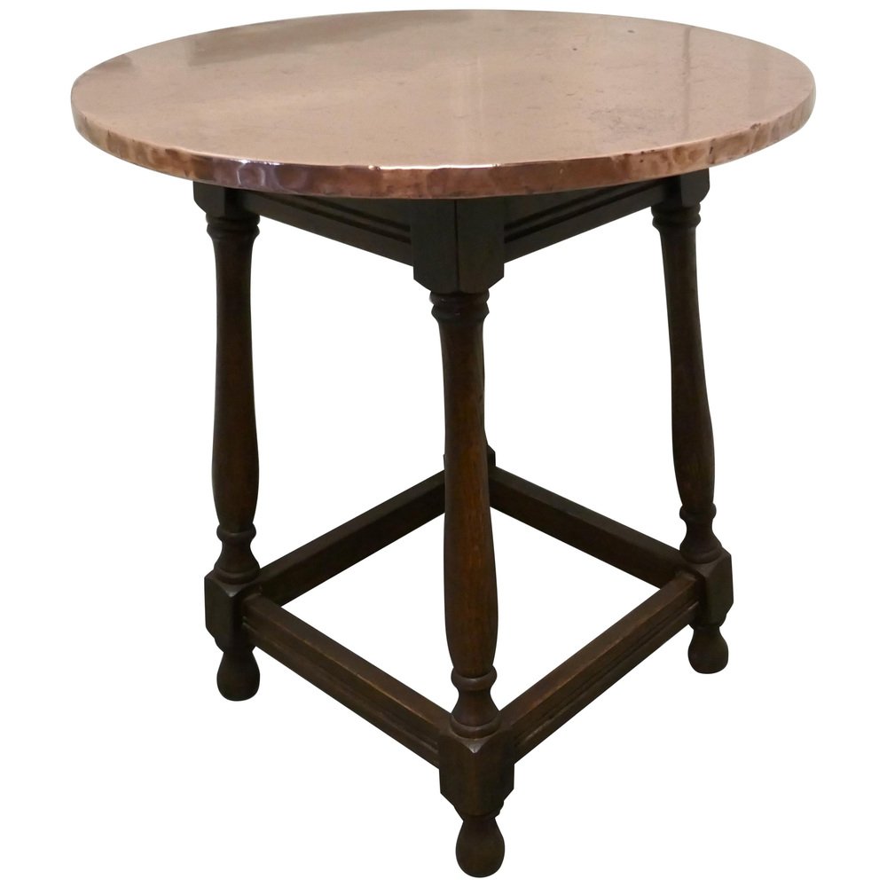 Copper Topped Tavern Table or Occasional Table, 1930s for sale at Pamono