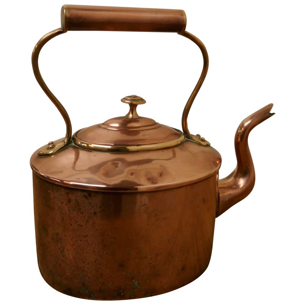 19th Century Oval Century Copper Kettle, 1870s for sale at Pamono