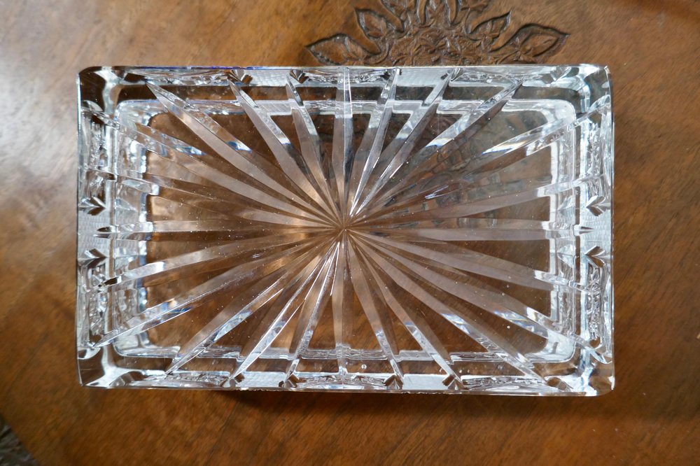 Rectangular Star Cut Crystal Dish, 1990s for sale at Pamono