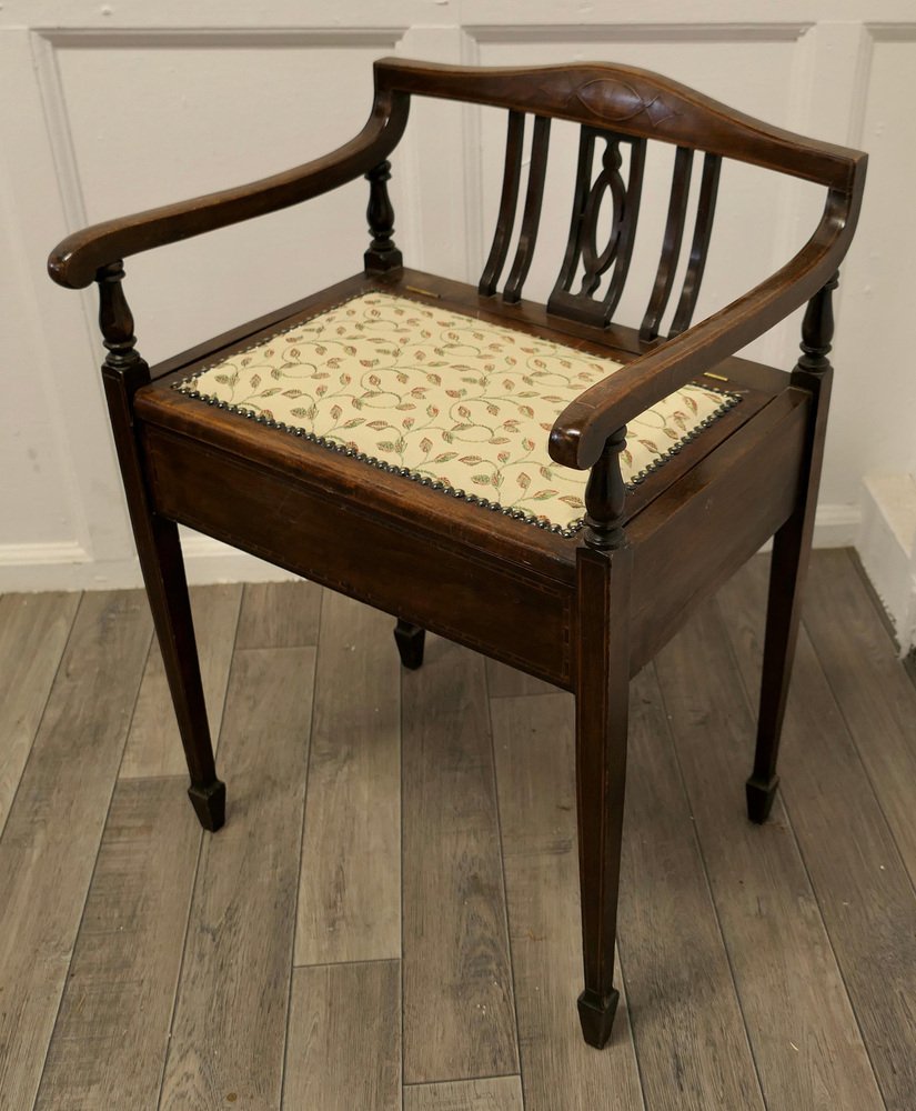 Edwardian Upholstered Piano Stool, 1900s for sale at Pamono