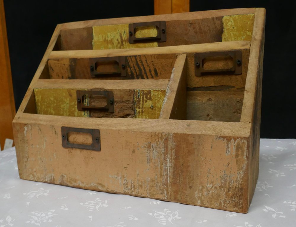 Industrial Desk Top Stationary Box with Letter Rack, 1960 for sale at