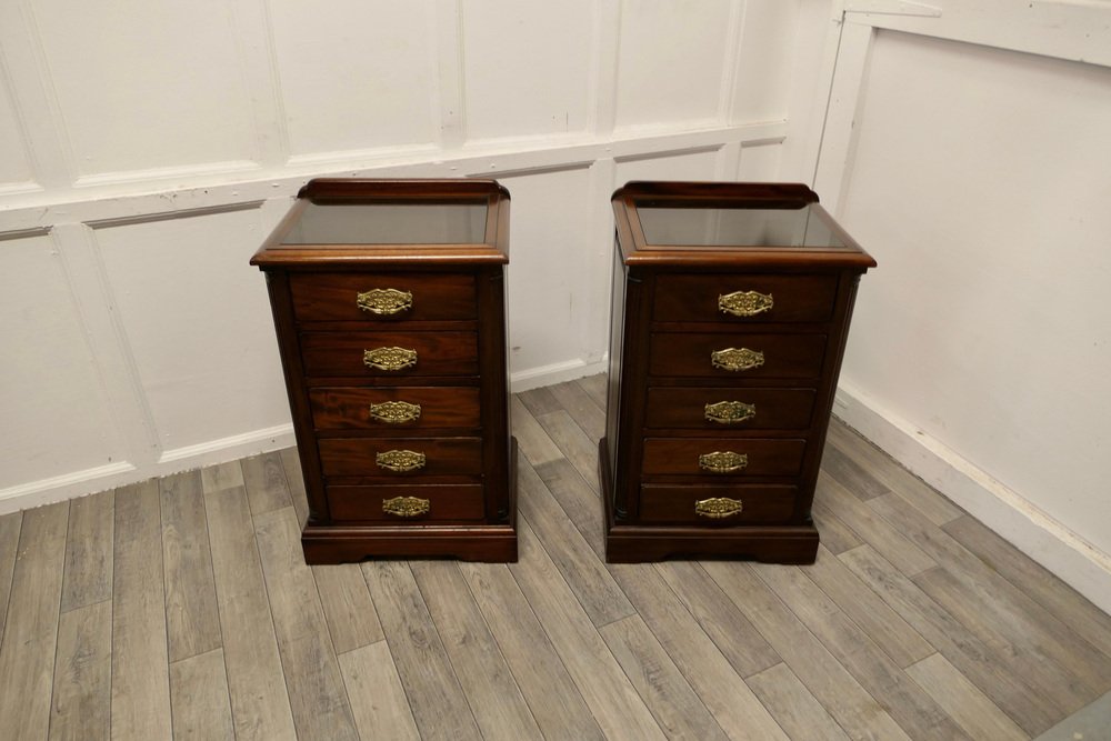 Vintage Nightstands with Drawers, 1920, Set of 2 for sale at Pamono