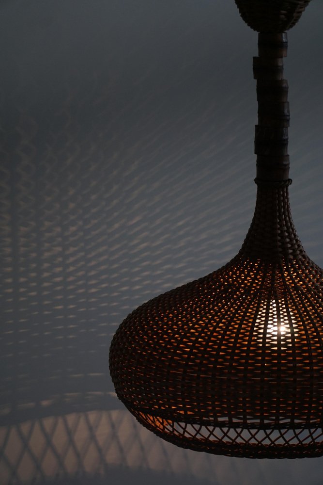 Mid-Century Danish Rattan Pendant, 1960s for sale at Pamono