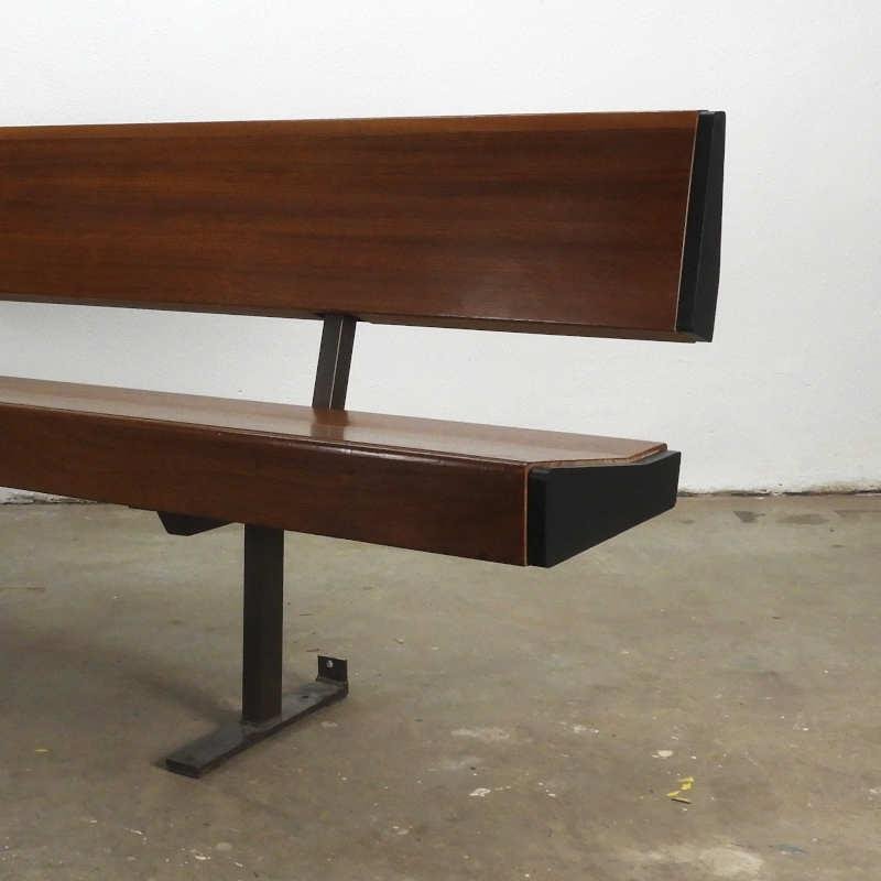 Vintage Brown Wooden Pew for sale at Pamono