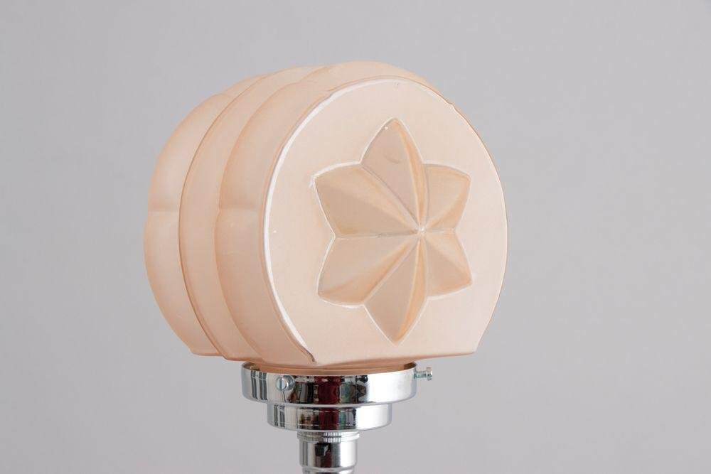 British Modern Art Deco Table Lamps with Frosted Glass Star Shades ...