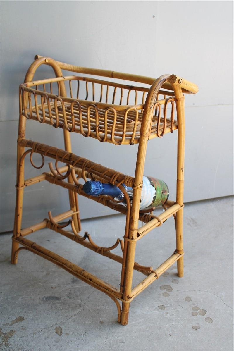 Italian Portable Bar in Bamboo, 1950s for sale at Pamono