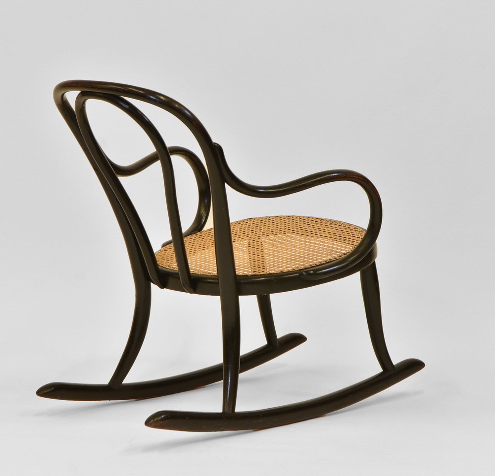 Bentwood Ebonised Rocking Chair from Thonet, 1890s for sale at Pamono