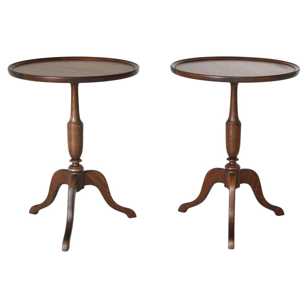 Side Tables in Dark Stained Oak by Anton Kildeberg, Denmark, 1950s, Set